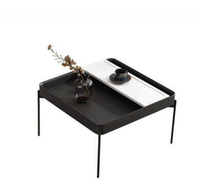 Modern combination tea table Italian simple square high and low tea table modern paint living room small table small apartment. - Gustobene