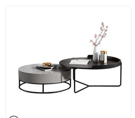 Modern combination tea table Italian simple square high and low tea table modern paint living room small table small apartment. - Gustobene