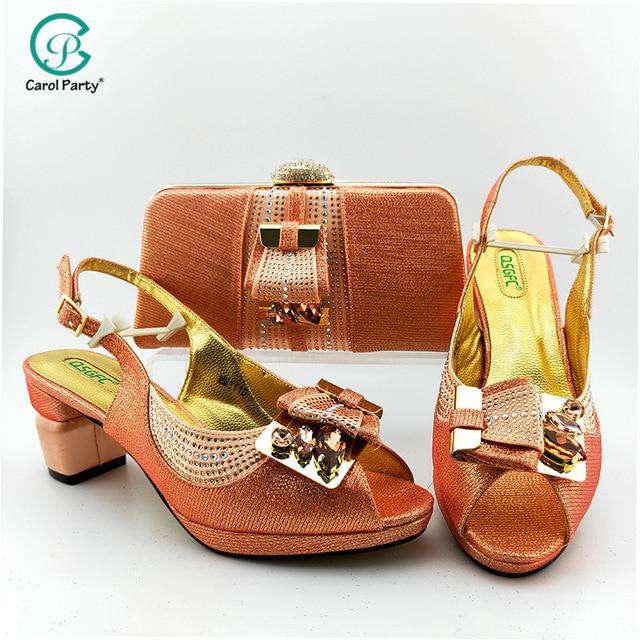 2020 New Arrival Italian design Shoes with Matching Bags for Wedding Wine Color Nigerian Women Wedding Shoes and Bag Set - Gustobene