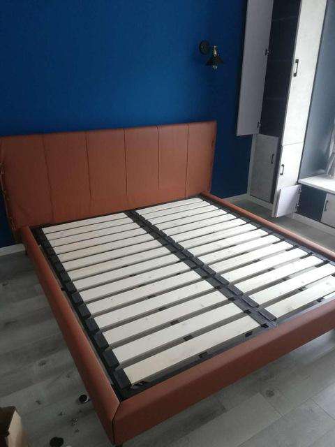 Italian genuine cowhide leather bed frame designs bedroom furniture leather bed - Gustobene