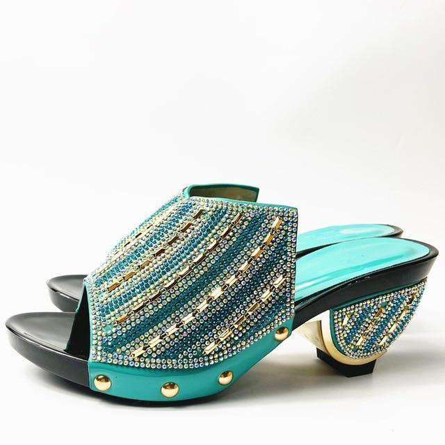 Newest Fashion Italian shoes and bag set wholesale Sky blue color for wedding shoes and matching purse 38-42 WENZHAN 912-30