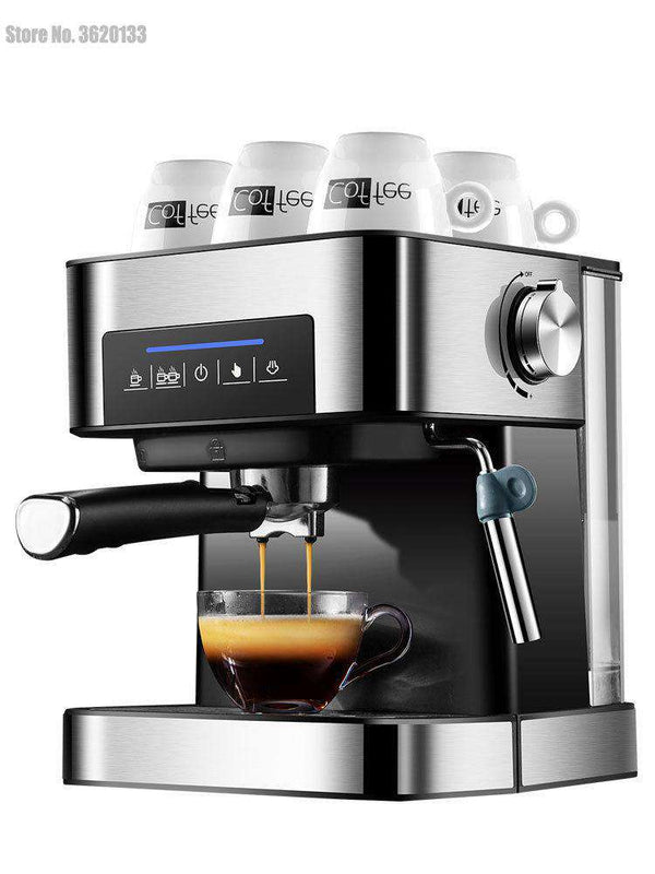 Household Espresso Machine 20bar Coffee Maker Machine Semi Automatic Cappuccino 220V Italian Steam Type Milk Frother Touch Panel - Gustobene
