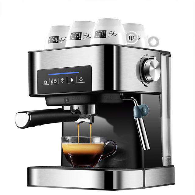 Household Espresso Machine 20bar Coffee Maker Machine Semi Automatic Cappuccino 220V Italian Steam Type Milk Frother Touch Panel - Gustobene