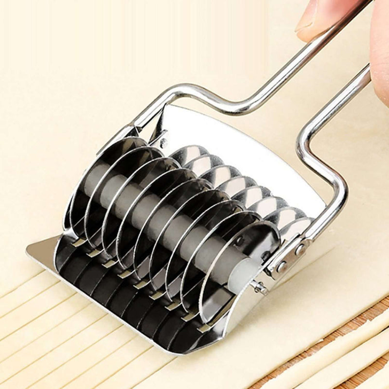 Behogar Manual Stainless Steel Noodle Lattice Roller Maker Cutter Kitchen Cooking Tools for Pasta Spaghetti Dough Garlic Onion - Gustobene
