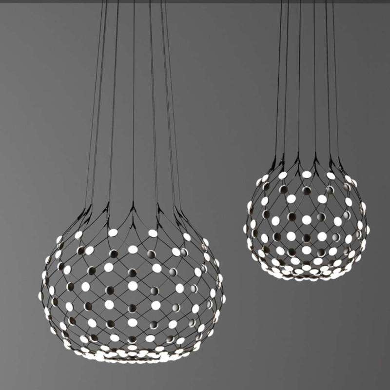 Nordic italian pendant LED light Black white chess pieces LED suspension Lamp dinning restaurant villa Light hanging modern - Gustobene