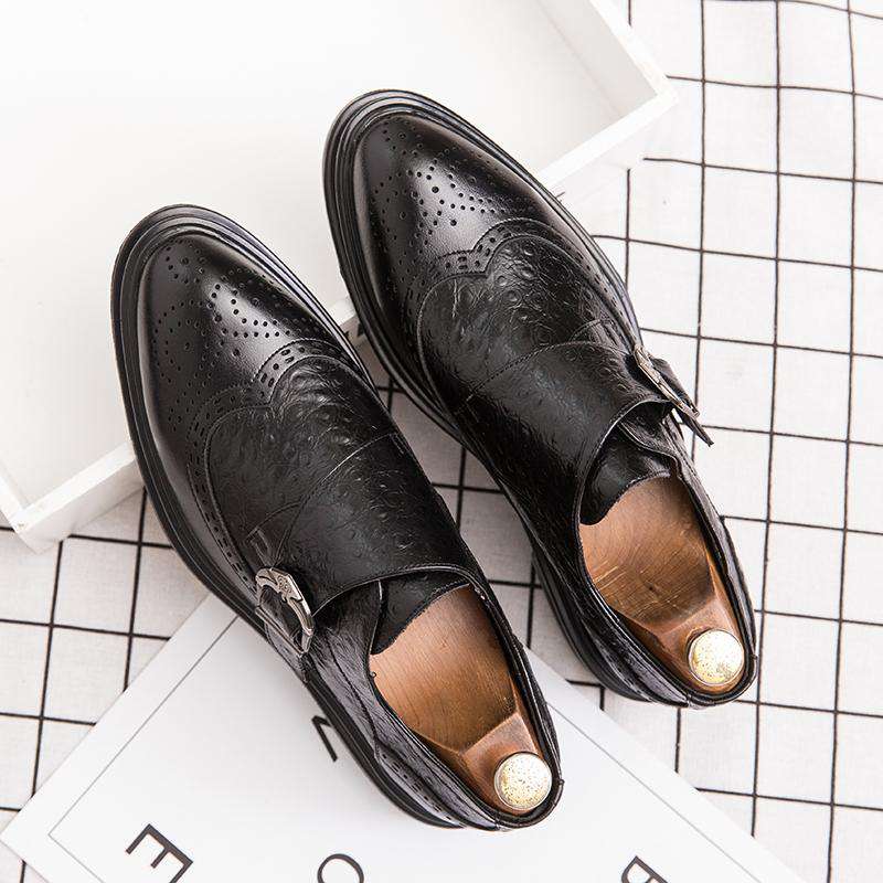 Modern Italian Buckle Strap Formal Shoes - Gustobene
