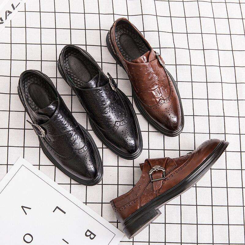 Modern Italian Buckle Strap Formal Shoes - Gustobene