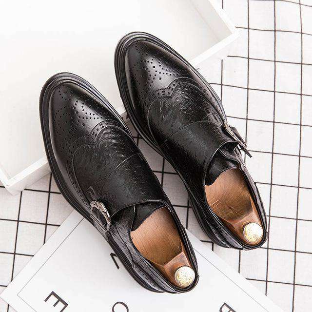 Modern Italian Buckle Strap Formal Shoes - Gustobene