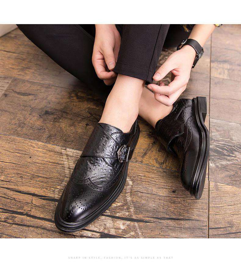 Modern Italian Buckle Strap Formal Shoes - Gustobene