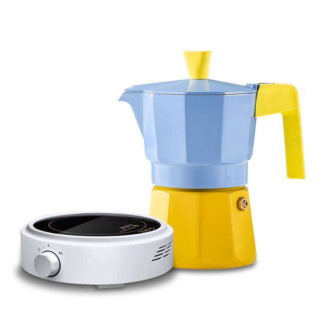 Double Valve Mocha Pot Household Italy Small-sized Cook Coffee Real Appliances Italian Coffee Machine Hand Punching Coffee Pot - Gustobene