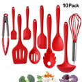 10pcs Non-Stick Kitchenware Silicone Heat Resistant Kitchen Cooking Utensils Baking Tool Cooking Tool Sets - Gustobene