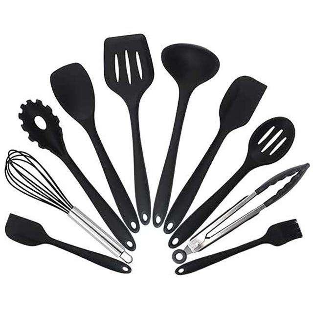 10pcs Non-Stick Kitchenware Silicone Heat Resistant Kitchen Cooking Utensils Baking Tool Cooking Tool Sets - Gustobene