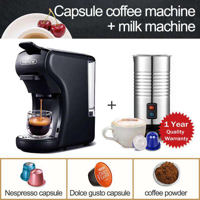 HiBREW Capsule Coffee Machine Full Automatic With Hot & Cold Milk Foaming Machine - Gustobene