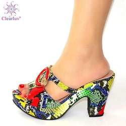 New Arrrival Italian Design Women Shoes Decorated with Rhinestone Summer Shoes Big Size Ladies Shoes High Heels Party Pumps