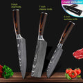 Kitchen knives Set Professional Chef Knives Japanese 7CR17 440C High Carbon Stainless Steel Imitation Damascus Pattern Knife Set