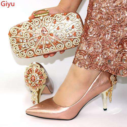 doershow wine Shoe and Matching Bag Set African Shoes and Matching Bags Italian Matching Shoes and Bags for ladyPartys!SYT1-6 - Gustobene