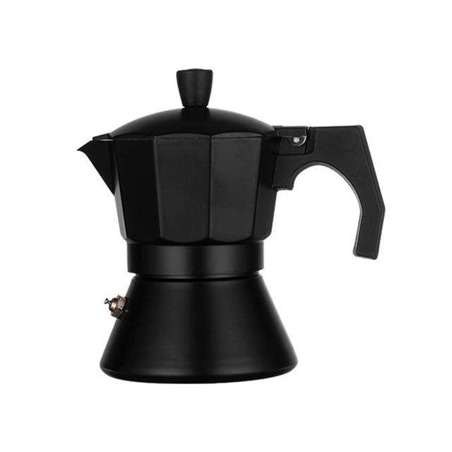 Italian Aluminum Mocha Coffee Pot Coffee Maker Household Electromagnetic Coffee Maker Double Bottom Pot Hand Punch Pot - Gustobene