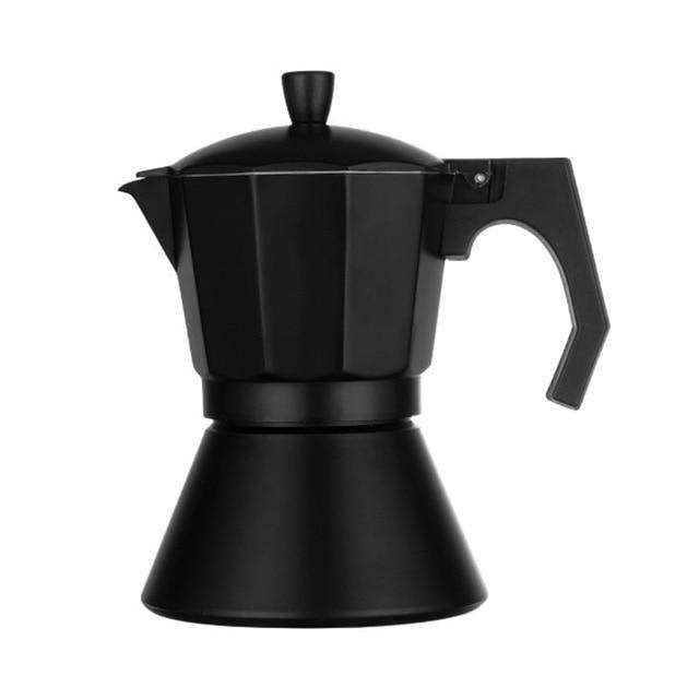 Italian Aluminum Mocha Coffee Pot Coffee Maker Household Electromagnetic Coffee Maker Double Bottom Pot Hand Punch Pot - Gustobene