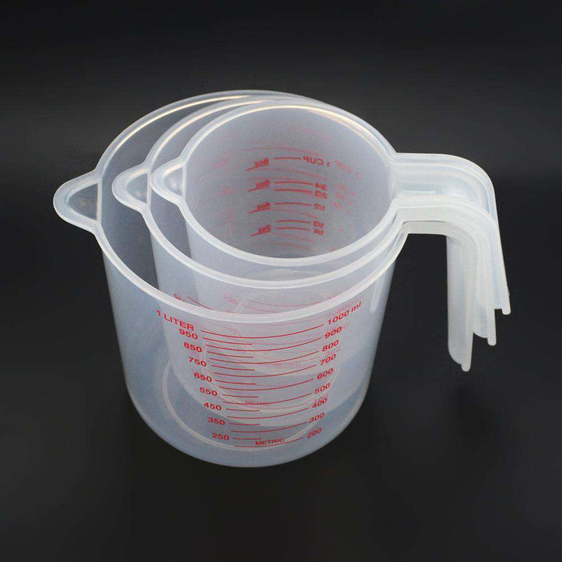 250/500/1000ML Plastic Measuring Cup Jug Pour Spout Surface Kitchen Tool Supplies Quality cup with graduated quality Kitchen - Gustobene