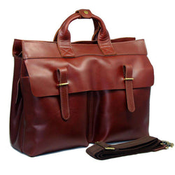 Luxury Italian Genuine Leather Men's Briefcase Business Bag Leather laptop briefcase Men Shoulder Bag Messenger Bag Tote Handbag - Gustobene