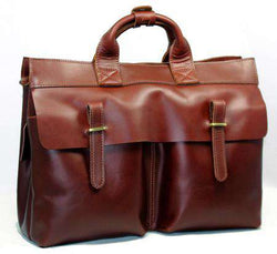 Luxury Italian Genuine Leather Men's Briefcase Business Bag Leather laptop briefcase Men Shoulder Bag Messenger Bag Tote Handbag - Gustobene