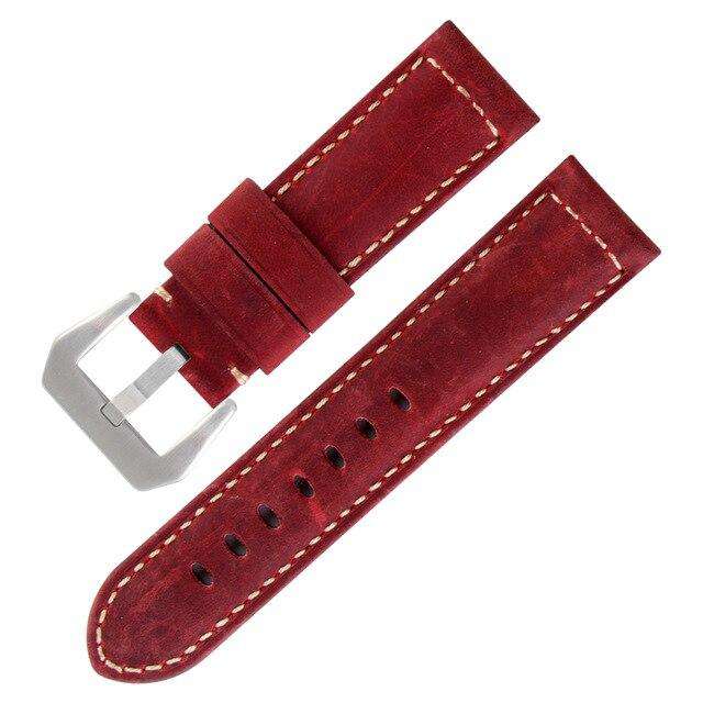24MM Italian Retrol Cow Leather Watchband for Luxury Universal Watches Strap Band For P-anerai Man PAM Bracelet Handmade Tool - Gustobene