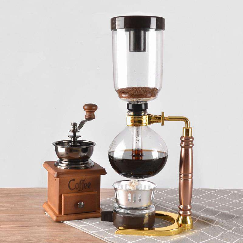 New Home Style Siphon coffee maker Tea Siphon pot vacuum coffeemaker glass type coffee machine filter 3cup 5cup