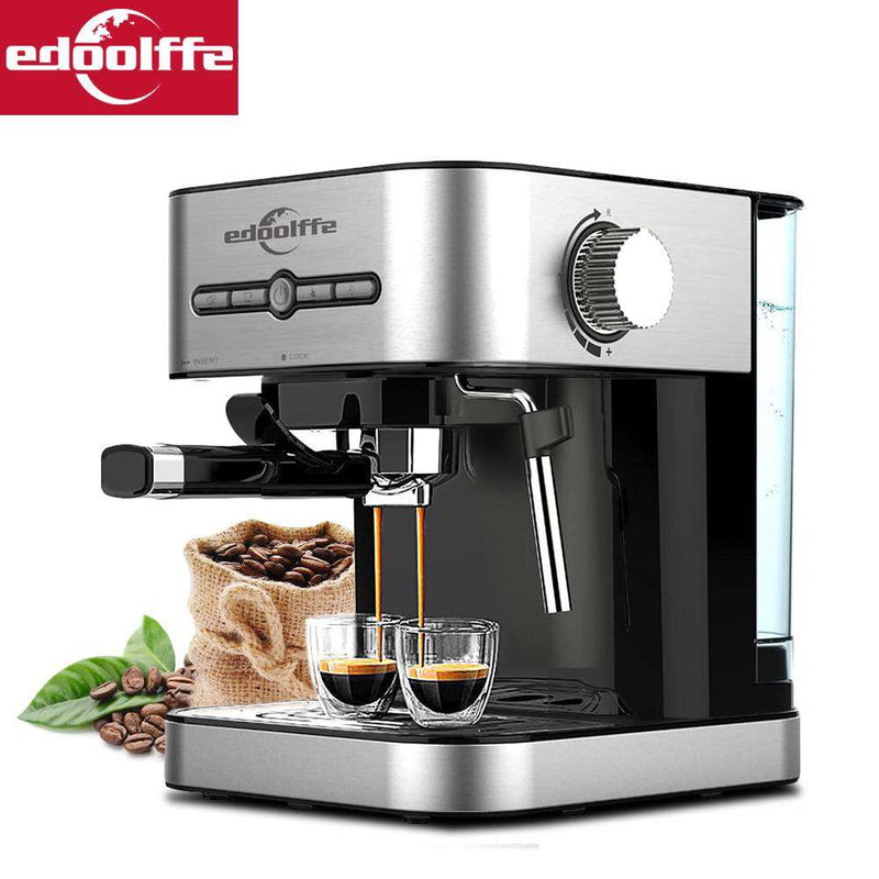 Edoolffe  espresso coffee machine Built-In milk frother 15Bar Coffee Makers 1050W cappuccino machine   automatic coffee machine - Gustobene