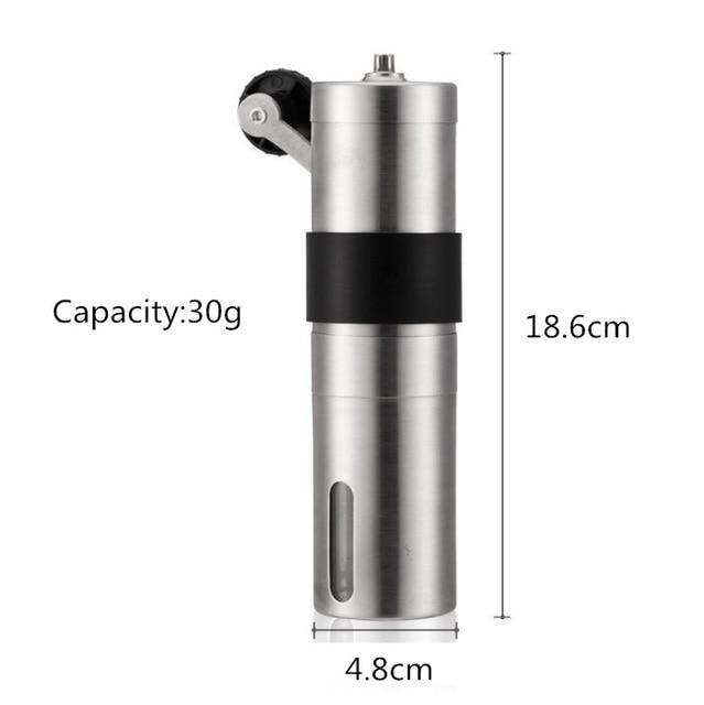 2 Size Manual Ceramic Coffee Grinder Stainless Steel Adjustable Coffee Bean Mill With Rubber Loop Ring Easy Clean Kitchen Tools - Gustobene