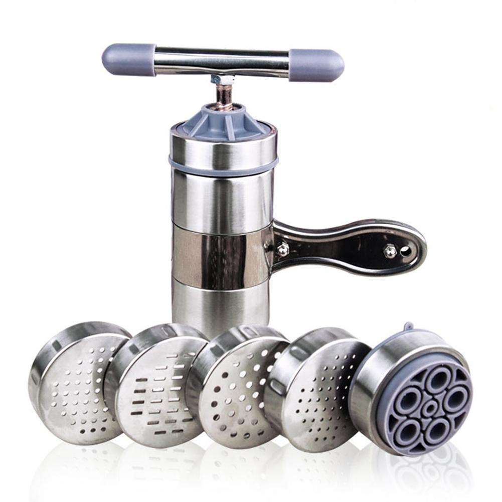 Manual Noodle Maker Press Pasta Machine Kitchenware Crank Cutter Fruits Juicer Cookware With 5 Pressing Moulds Making Spaghetti