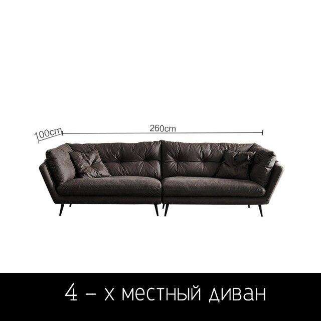 Cloth sofa small apartment Nordic modern minimalist down latex straight line Italian minimalist sofa - Gustobene