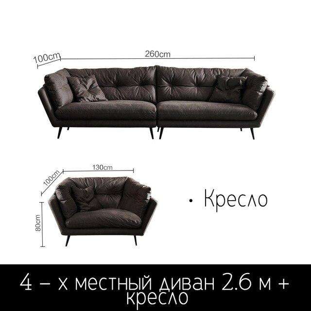Cloth sofa small apartment Nordic modern minimalist down latex straight line Italian minimalist sofa - Gustobene