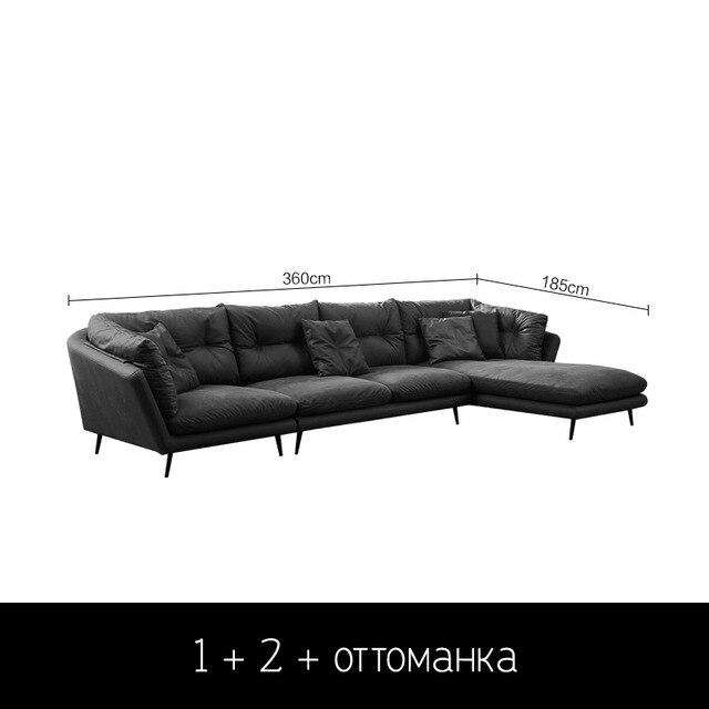 Cloth sofa small apartment Nordic modern minimalist down latex straight line Italian minimalist sofa - Gustobene
