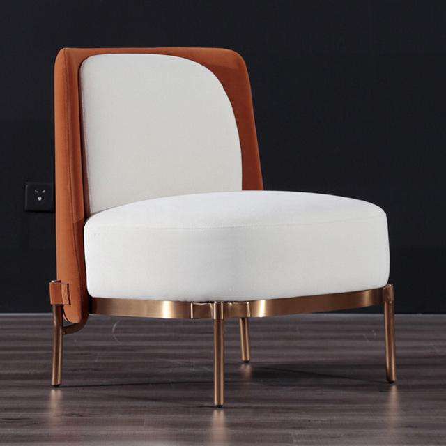 U-BEST  Modern Living Room Italian Designer Lounge Chair Upholstered Fabric Metal Frame Tape Armchair