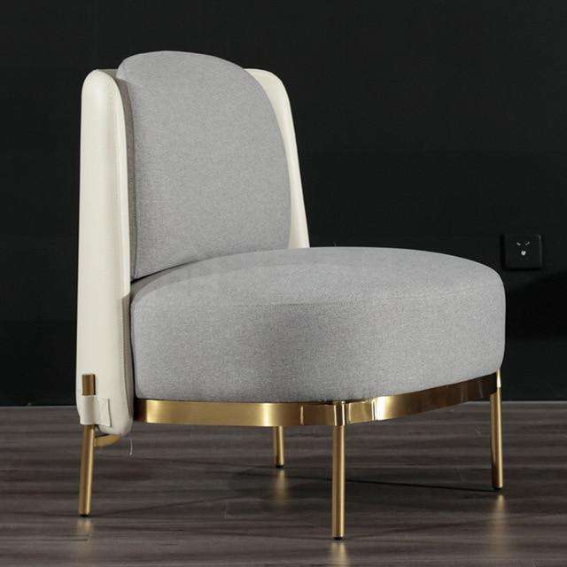 U-BEST  Modern Living Room Italian Designer Lounge Chair Upholstered Fabric Metal Frame Tape Armchair