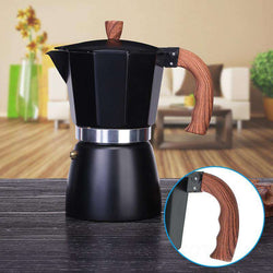 300ml Aluminum Mocha Italian Espresso Stove Top Coffee Maker Percolator Pot 6 Cups Black Stovetop Coffee Maker - Gustobene