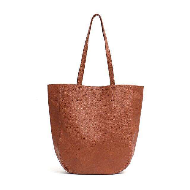 SC Luxury Genuine Leather Women Tote Large Shoulder Bags Ladies Italian Leather Handbags Daily Female Casual Laptop Bag Shopping - Gustobene