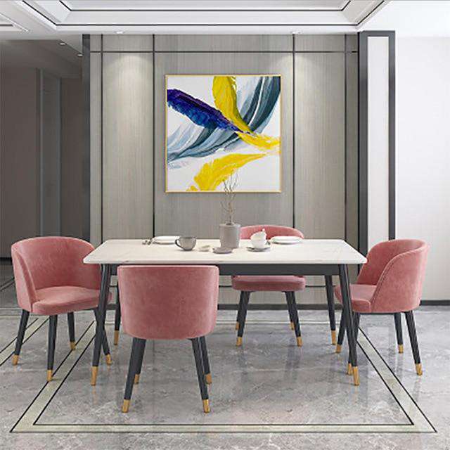 Modern dining table dining room furniture design, Italian luxury hotel dining room marble fashion simple and firm dining table