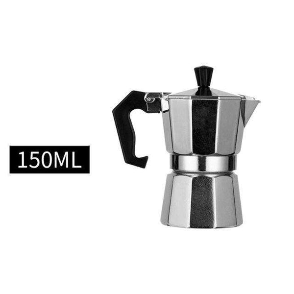 Italian Moka Espresso Coffeeware Mocha Latte Aluminum Coffee Maker Percolator Pot 100/200/300/450/600ML Stovetop Coffee Machine - Gustobene