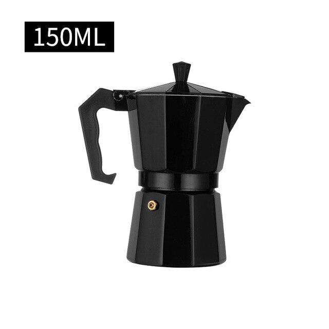 Italian Moka Espresso Coffeeware Mocha Latte Aluminum Coffee Maker Percolator Pot 100/200/300/450/600ML Stovetop Coffee Machine