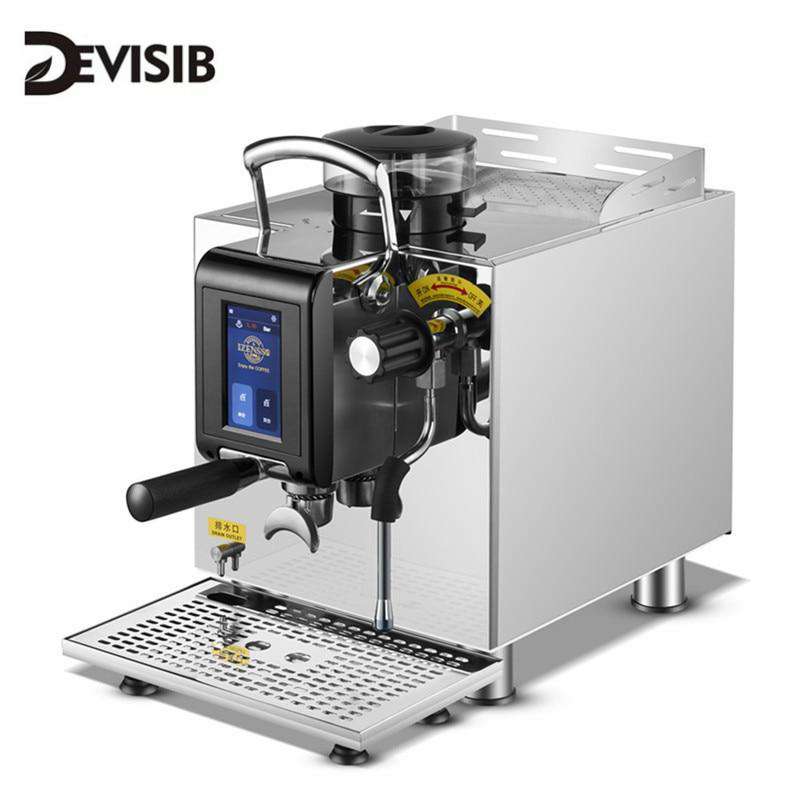 DEVISIB Touch Screen Commercial Automatic Espresso Coffee Machine Americano Maker with Bean Grinder and Milk Steamer - Gustobene