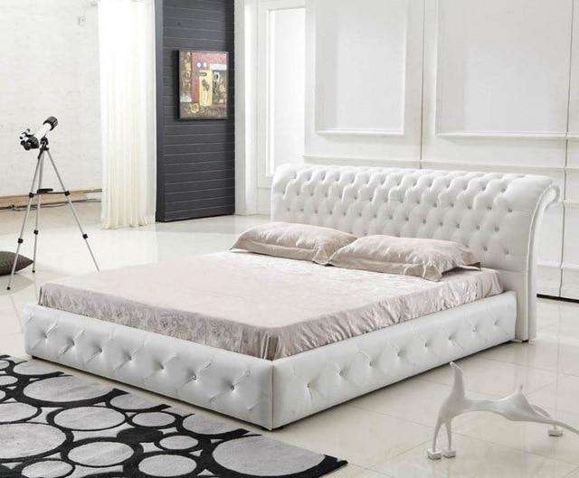 Upholstered Leather Italian Bed - Gustobene