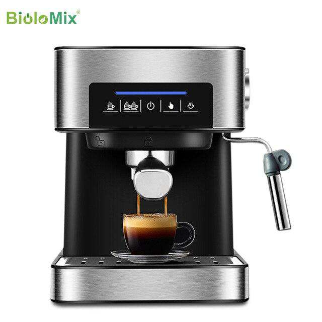 Cafetera semiautomática BioloMix 20Bar 850W con Espumador de leche para Espresso, capuchino, Latte Y Mocha - Gustobene