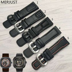 New High quality Italian Calfskin Strap with Pin Buckle Black Brown SevenFriday M1|M2|P1|P3|V2 Genuine Leather Watchband 28mm