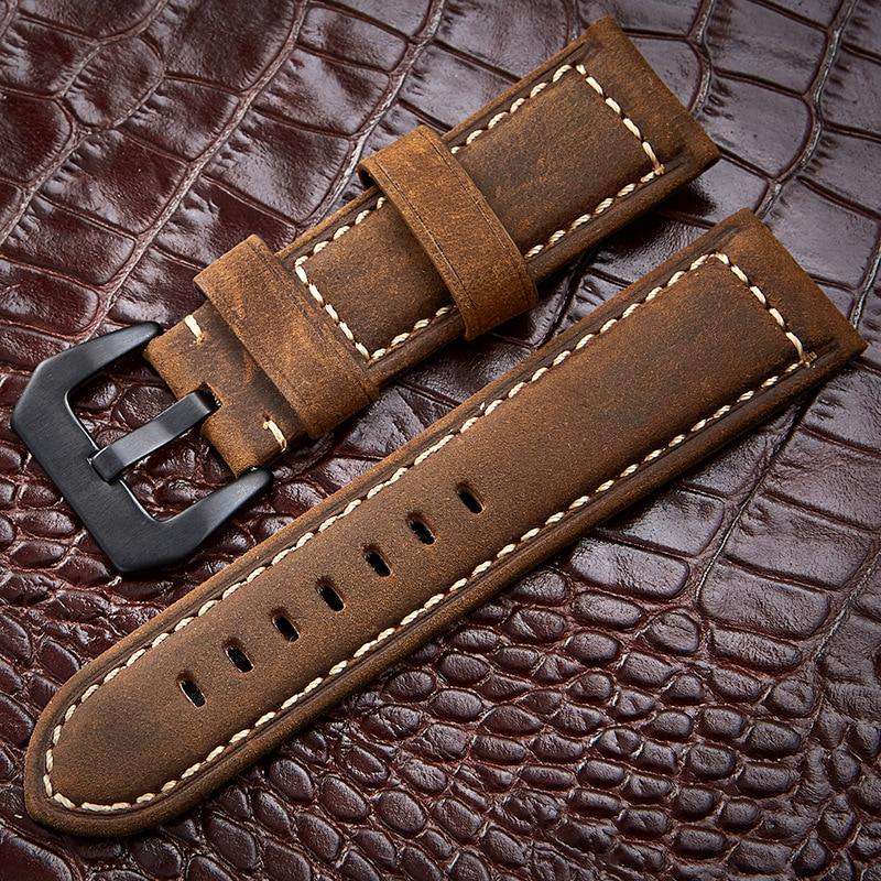 Italian Genuine Leather Watchband for Suunto 9/Ambit 3 Vertical/Spartan Sport HR Handmade Watch Band Sport Wrist Strap Bracelet - Gustobene