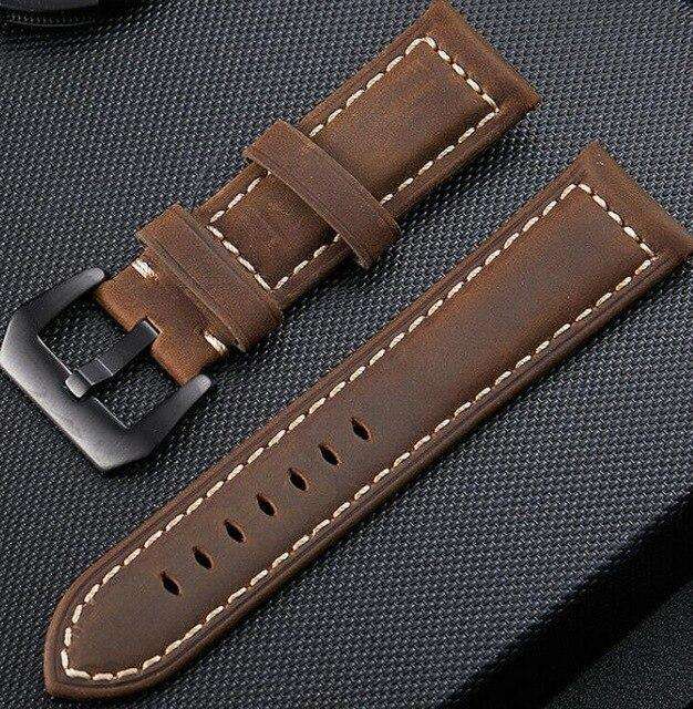 Italian Genuine Leather Watchband for Suunto 9/Ambit 3 Vertical/Spartan Sport HR Handmade Watch Band Sport Wrist Strap Bracelet - Gustobene