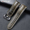 New Arrive Genuine Leather Strap 20 22 24 26mm Italian Imported High Quality Leather Sports Rough Thick Strap for Men Watch