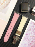 Italian Genuine Leather Watchband for iWatch Apple Watch 5 4 3 2 38mm 40mm 42mm 44mm Steel Butterfly Clasp Band Wrist Strap Belt - Gustobene