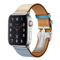 Italian Genuine Leather Watchband for iWatch Apple Watch 5 4 3 2 38mm 40mm 42mm 44mm Steel Butterfly Clasp Band Wrist Strap Belt - Gustobene
