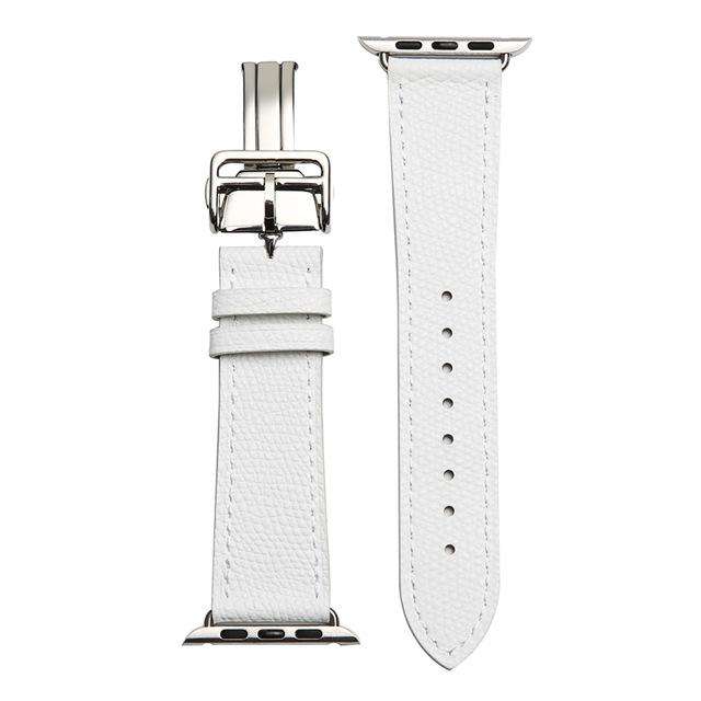 Italian Genuine Leather Watchband for iWatch Apple Watch 5 4 3 2 38mm 40mm 42mm 44mm Steel Butterfly Clasp Band Wrist Strap Belt - Gustobene